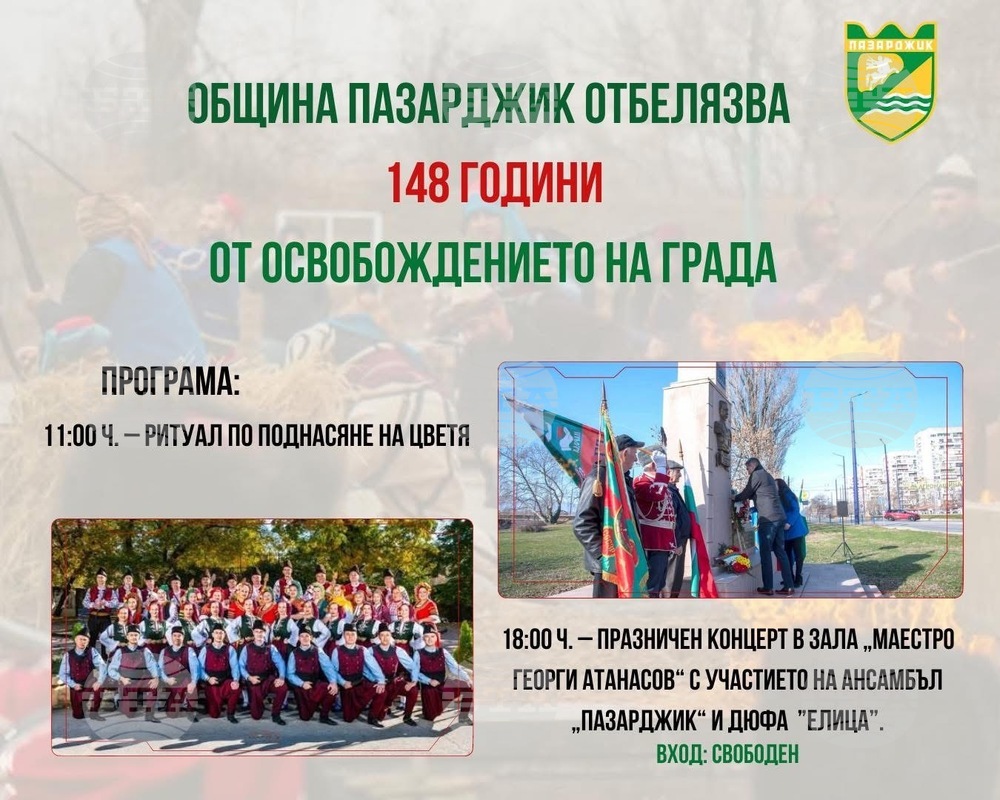 148 години от Освобождението на Пазарджик