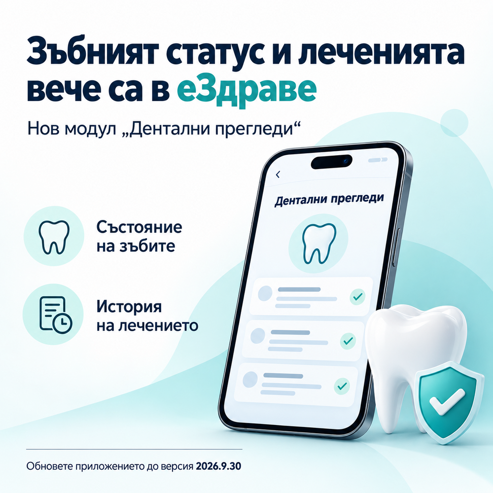 Вече можем да проверяваме състоянието на всеки зъб през приложението „еЗдраве“